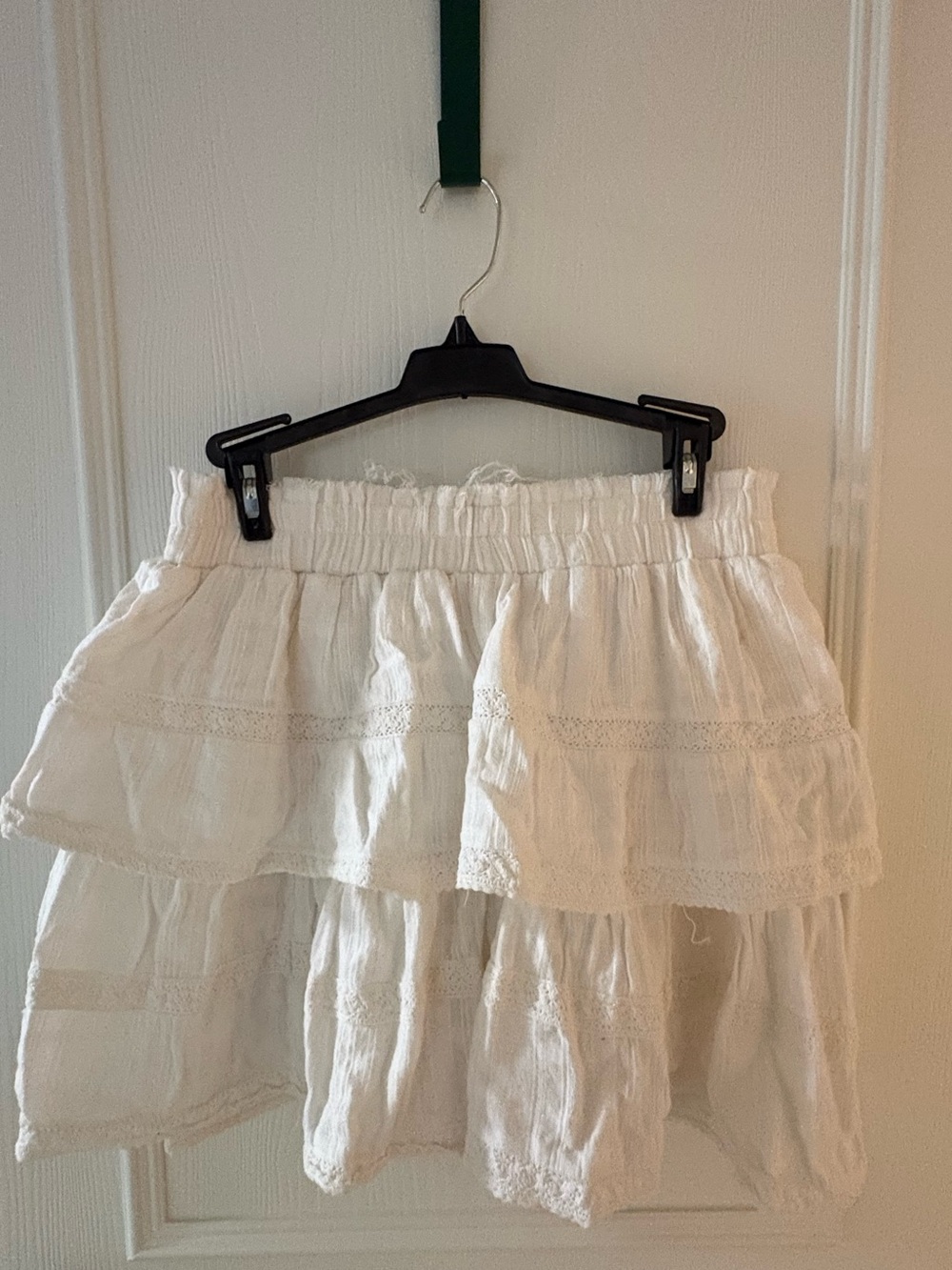 Lucky Brand White Tiered Ruffle Mini Skirt Size Small